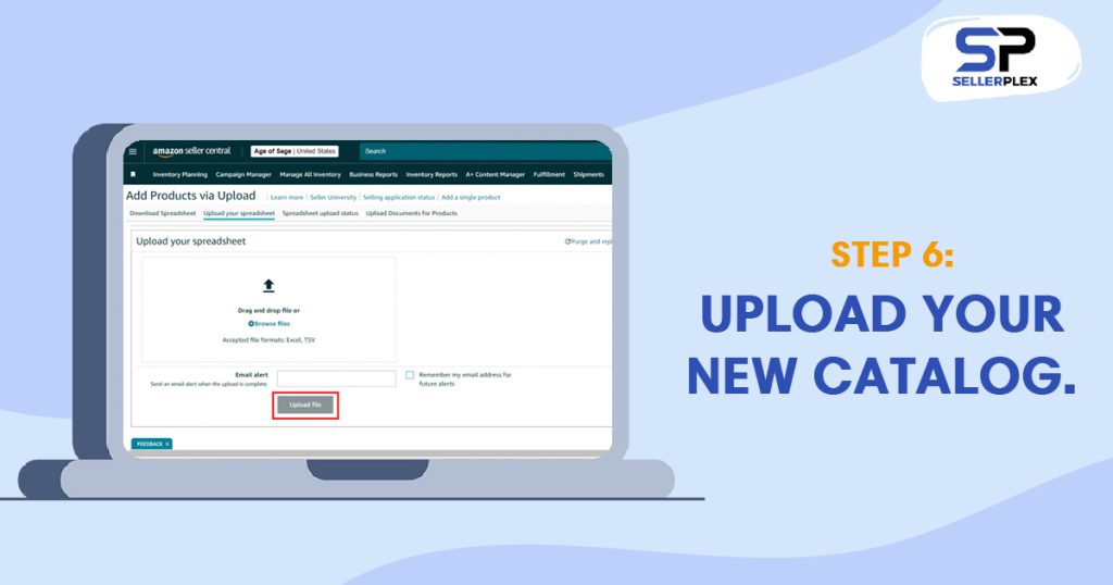 Upload your new catalog. - How to Back Up Your Amazon Catalog in 6 Simple Steps