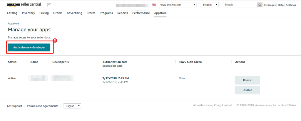 Go into settings → User Permissions → Manage Your Apps → Authorize a Developer. - How To Find My Amazon Seller ID,