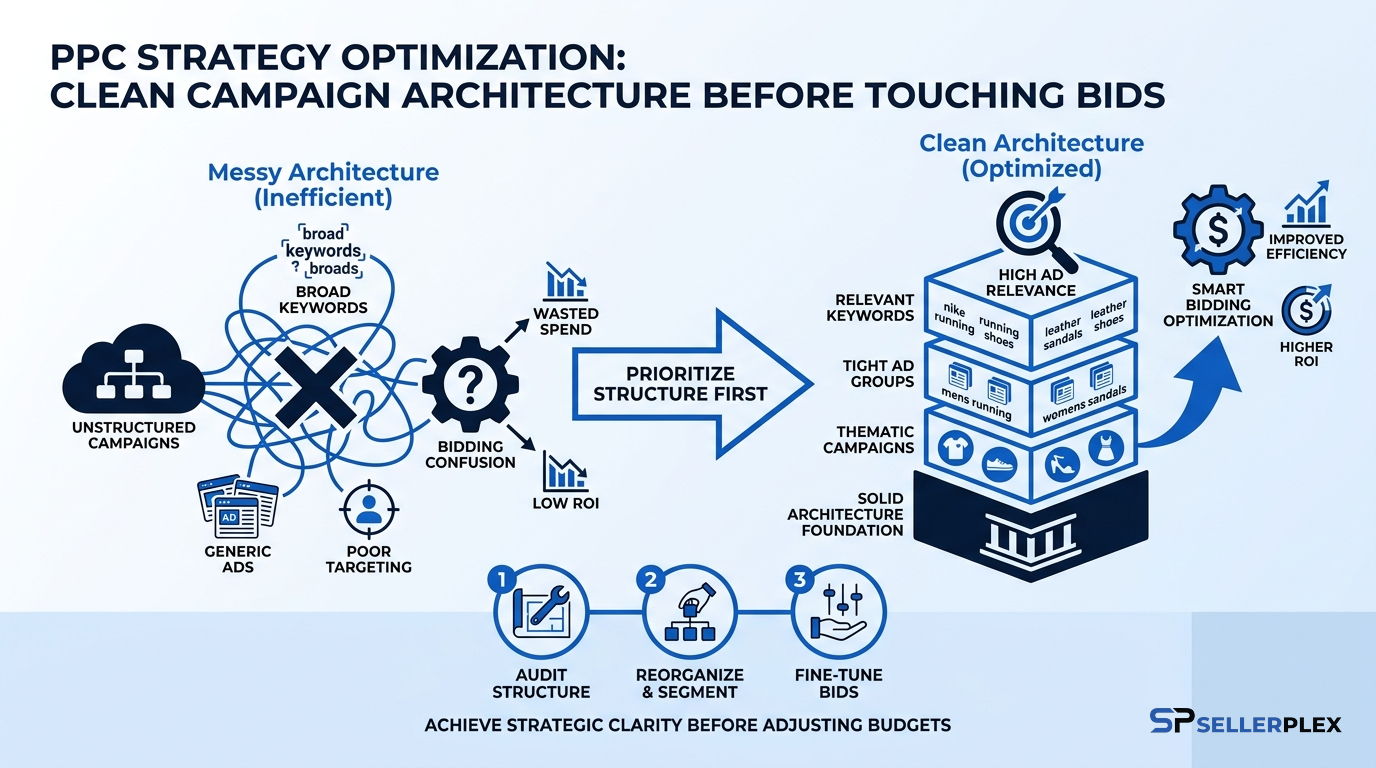 Clean campaign architecture before touching bids