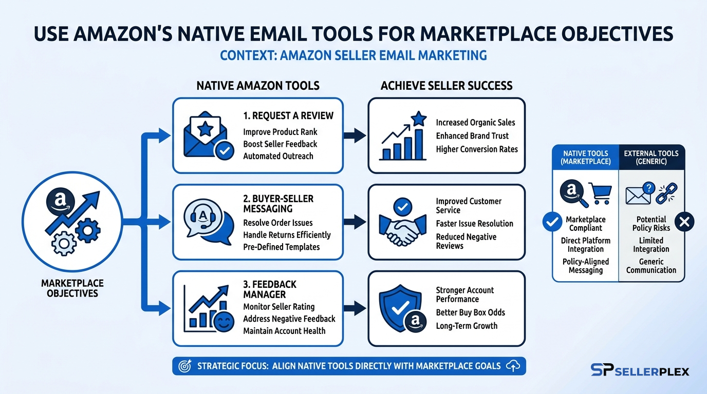 Use Amazon's native email tools for marketplace objectives